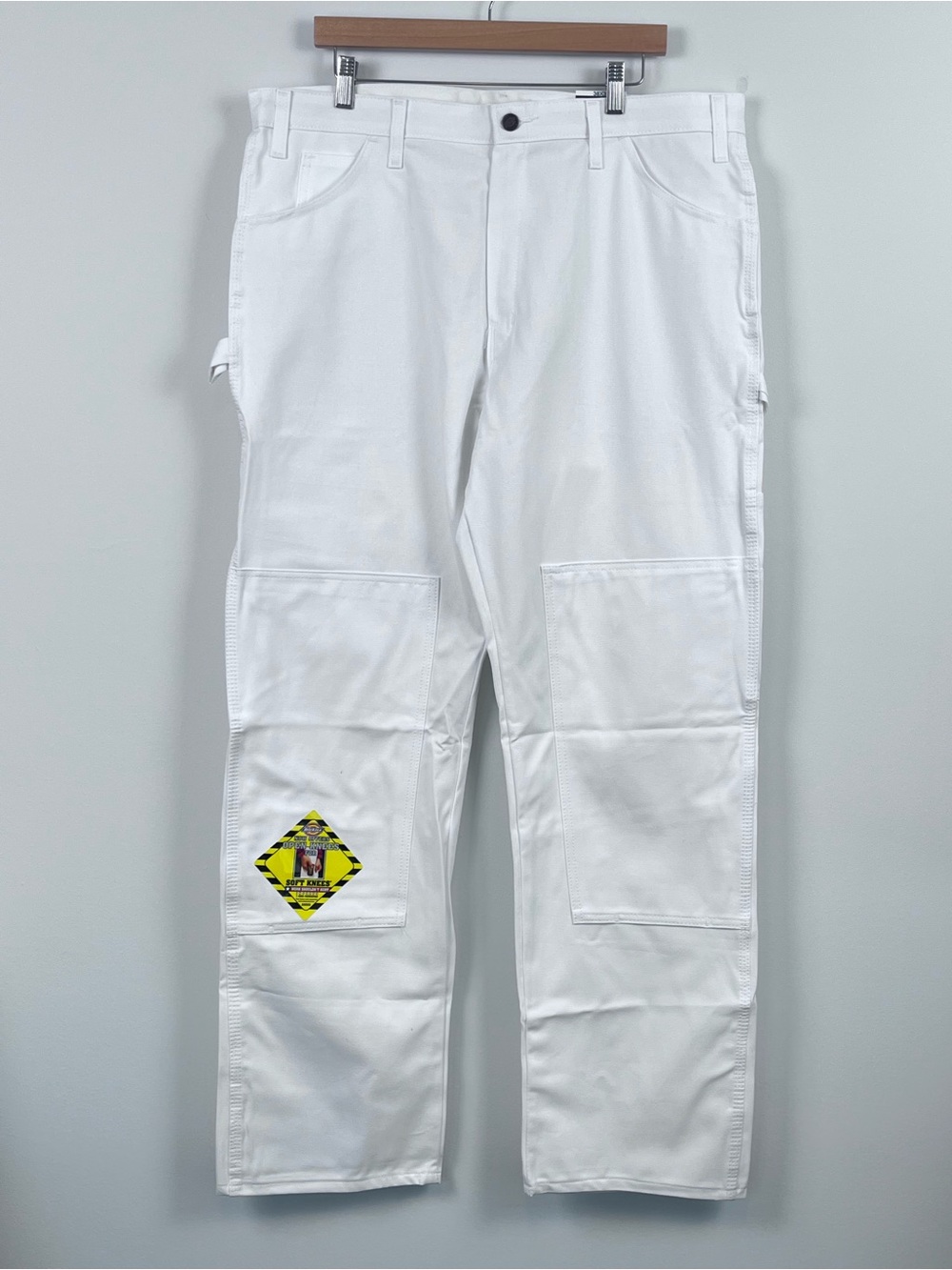 NWT Dickies Men's White Double Knee Relaxed Fit Painters Pants Size 38; Workwear